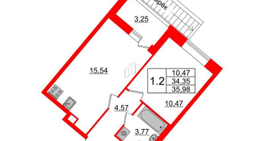 1-к. квартира, 33&nbsp;м²