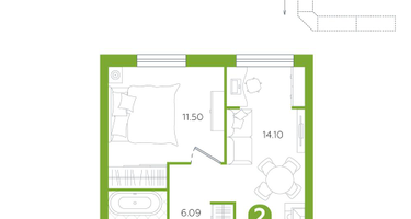 2-к. квартира, 36&nbsp;м²