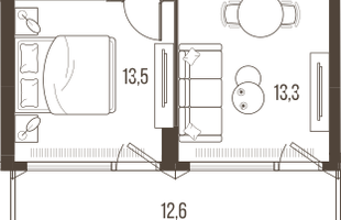 2-к. квартира, 56&nbsp;м²