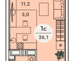 Студия, 26&nbsp;м²