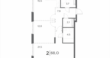 2-к. квартира, 68&nbsp;м²