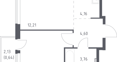 Студия, 37&nbsp;м²