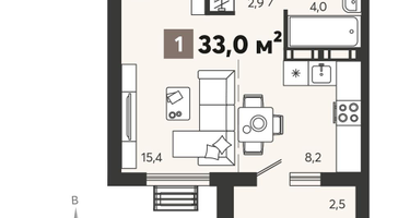 Студия, 33&nbsp;м²