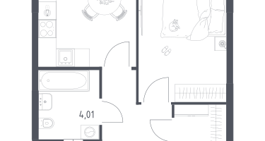 1-к. квартира, 34&nbsp;м²