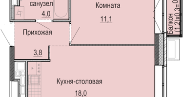 1-к. квартира, 37 м²