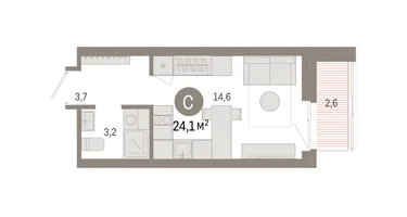 Студия, 24&nbsp;м²