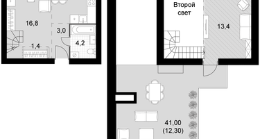 2-к. квартира, 61&nbsp;м²