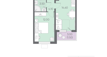 1-к. квартира, 35&nbsp;м²