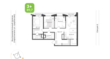 3-к. квартира, 35 м²