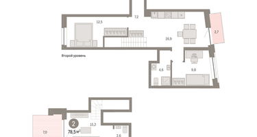 2-к. квартира, 83 м²