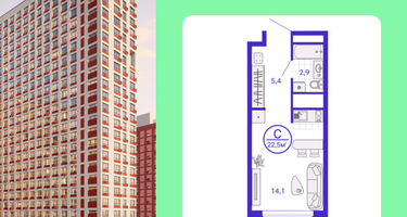 Студия, 22 м²