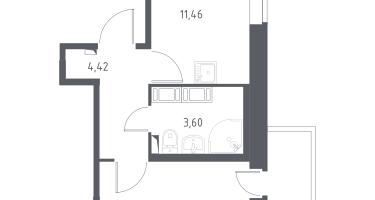 1-к. квартира, 31&nbsp;м²