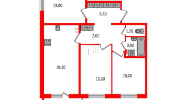3-к. квартира, 75 м²