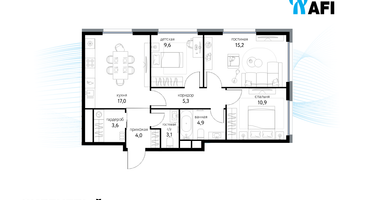 3-к. квартира, 72&nbsp;м²