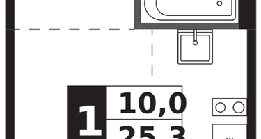 Студия, 25&nbsp;м²