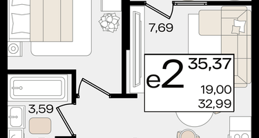 Студия, 32 м²