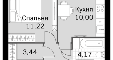 1-к. квартира, 31 м²