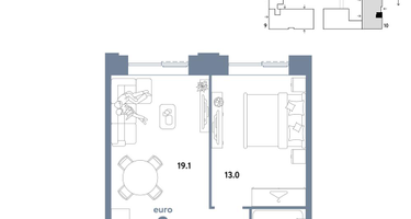 2-к. квартира, 38 м²