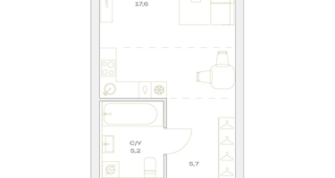 Студия, 28&nbsp;м²