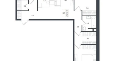3-к. квартира, 72&nbsp;м²