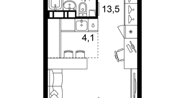 1-к. квартира, 25&nbsp;м²