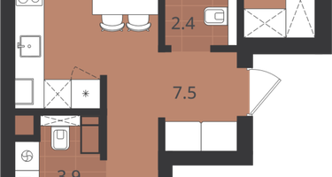 2-к. квартира, 59&nbsp;м²