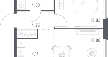 Студия, 37&nbsp;м²
