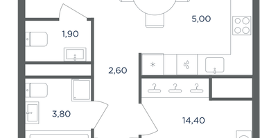 3-к. квартира, 61&nbsp;м²