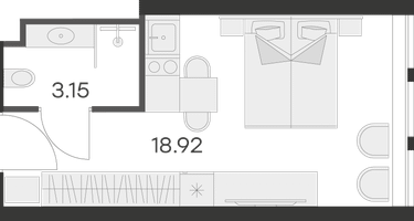 Студия, 21&nbsp;м²