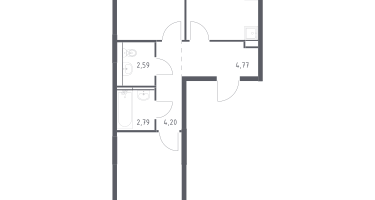 2-к. квартира, 58&nbsp;м²