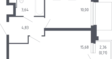 1-к. квартира, 34&nbsp;м²