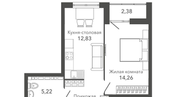1-к. квартира, 41&nbsp;м²