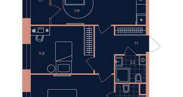 3-к. квартира, 62&nbsp;м²