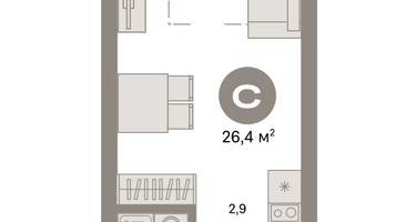 Студия, 26&nbsp;м²