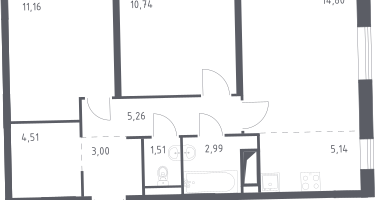 Студия, 58&nbsp;м²