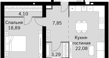 1-к. квартира, 60&nbsp;м²