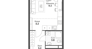 Студия, 26&nbsp;м²