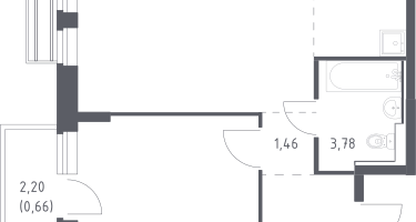 Студия, 39&nbsp;м²