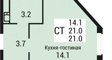 Студия, 21&nbsp;м²