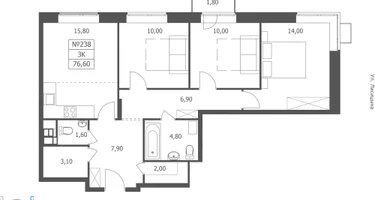 3-к. квартира, 76&nbsp;м²