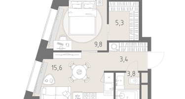 Студия, 37&nbsp;м²