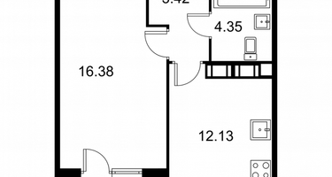 1-к. квартира, 37&nbsp;м²