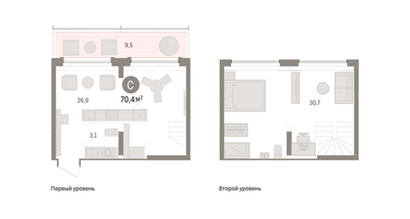 2-к. квартира, 67&nbsp;м²
