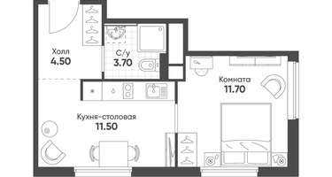 1-к. квартира, 30 м²