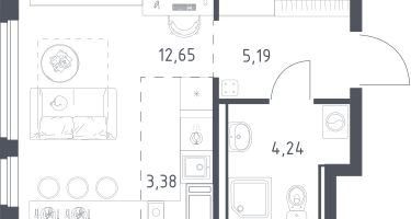 Студия, 25&nbsp;м²