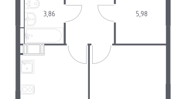1-к. квартира, 36&nbsp;м²