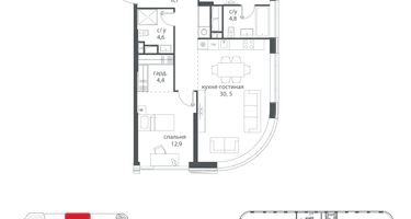 2-к. квартира, 94 м²