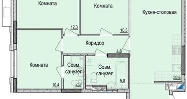3-к. квартира, 71&nbsp;м²