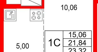 Студия, 21&nbsp;м²