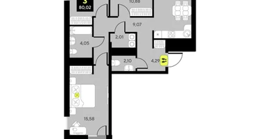 3-к. квартира, 80&nbsp;м²